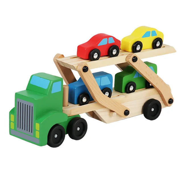 Children Car Hauler Wooden Toy