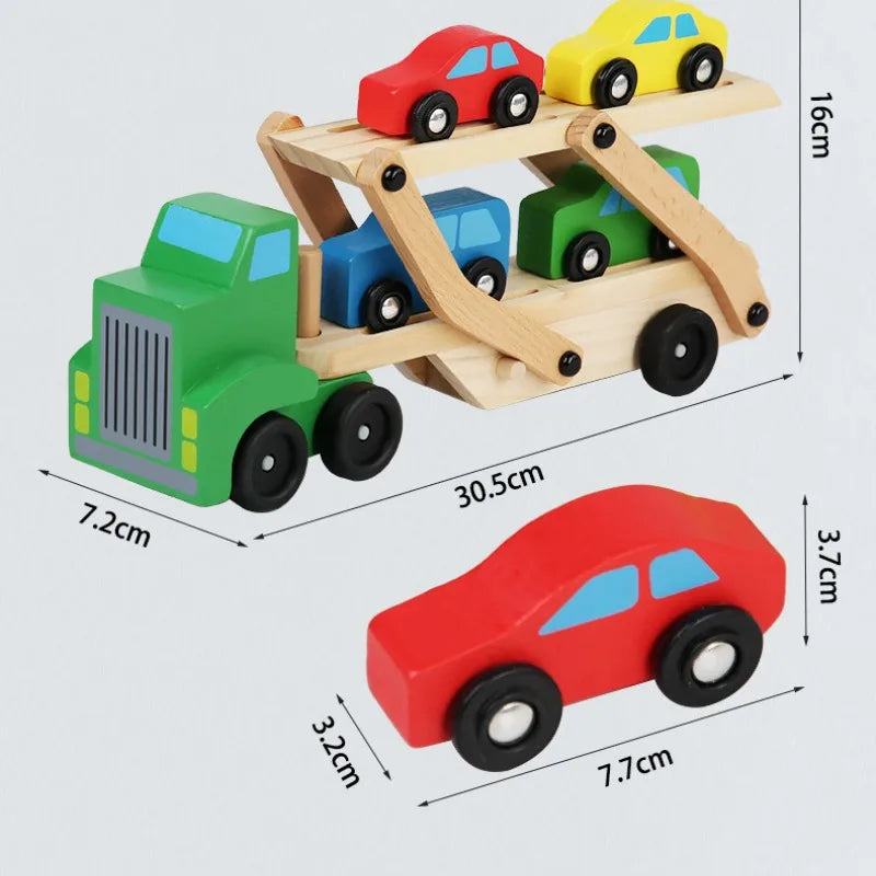 Children Car Hauler Wooden Toy